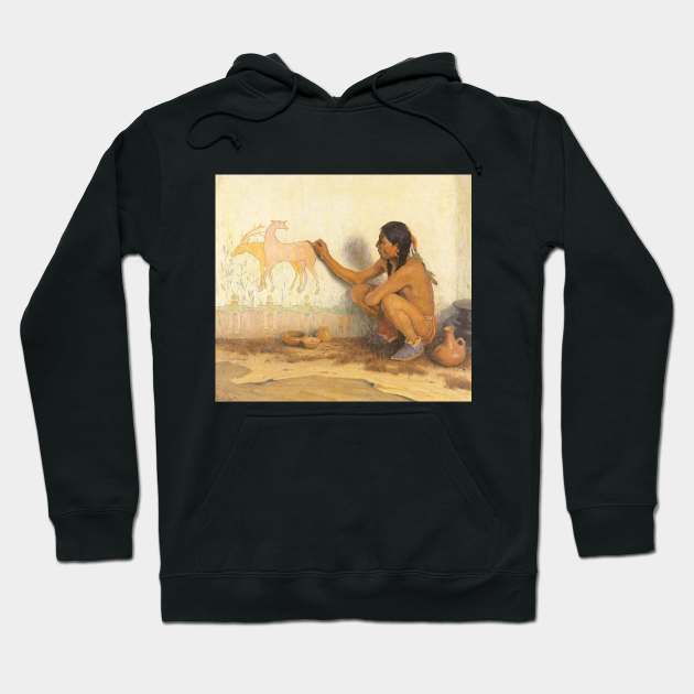 Indian Artist by Eanger Couse Hoodie by MasterpieceCafe